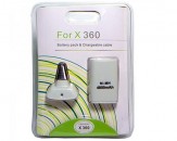 Kit Bateria 4800mAh y Cable Recargable  para Xbox 360 - Blanco