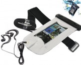 Funda Impermeable Waterproof con Auriculares Smartphone -Blanco