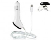 Cargador de Coche con USB a Lightning - Blanco