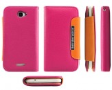 Funda Wallet Serie Flip para HTC One X - Magenta