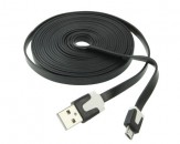 Cable Noodle (3m) USB a Micro USB - Negro
