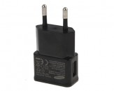 Adaptador de Corriente a USB 1A - Negro