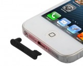 Protector Conexiones Carga/Jack 3.5 iPhone 5/5S - Negro