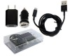 Kit Cargador 3 en 1 Lightning - Negro