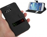 Funda Flip con Visor Llamada Samsung Galaxy S4 Mini - Negro