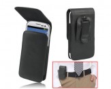 Funda Piel con Clip Samsung Galaxy SIII - Negro