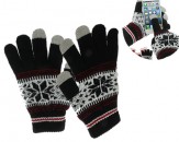 Guantes Táctiles Copo de Nieve - Negro