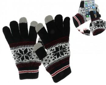 Guantes Táctiles Copo de Nieve - Negro