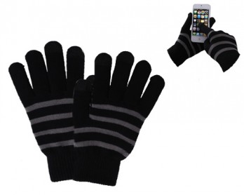 Guantes Táctiles con Rayas Grises