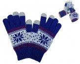 Guantes Táctiles Copo de Nieve - Azul