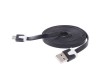 Cable Noodle USB a MicroUSB 2m - Negro