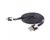 Cable Noodle USB a MicroUSB 2m - Negro