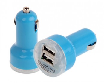Cargador de Coche Usb Dual 2.1/1A - Azul
