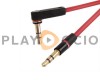 Cable Audio Jack 3.5 Macho-Macho 90º - Rojo