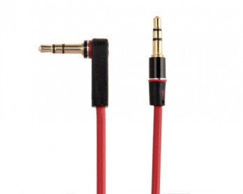 Cable Audio Jack 3.5 Macho-Macho 90º - Rojo