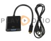 Cable Adaptador Micro Hdmi a VGA con Salida Audio