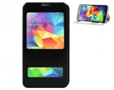 Funda Flip Stand Visor Llamada Samsung Galaxy S5 - Negro